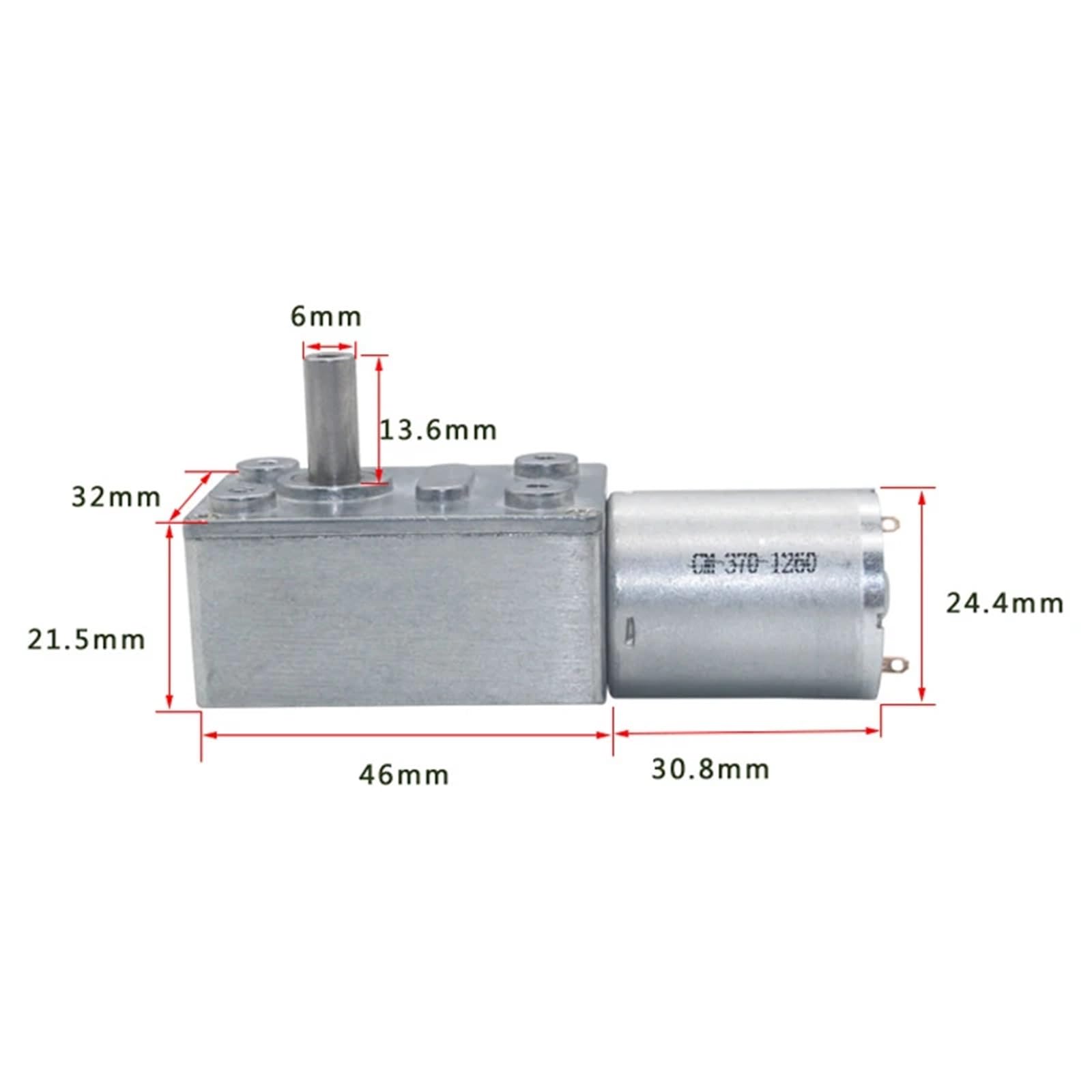 JGY370 DC 6V 12V 24V Reductor de velocidad de alto par Motor reversible de baja velocidad 1RPM a 375RPM 1 pieza(2 RPM,DC24V)