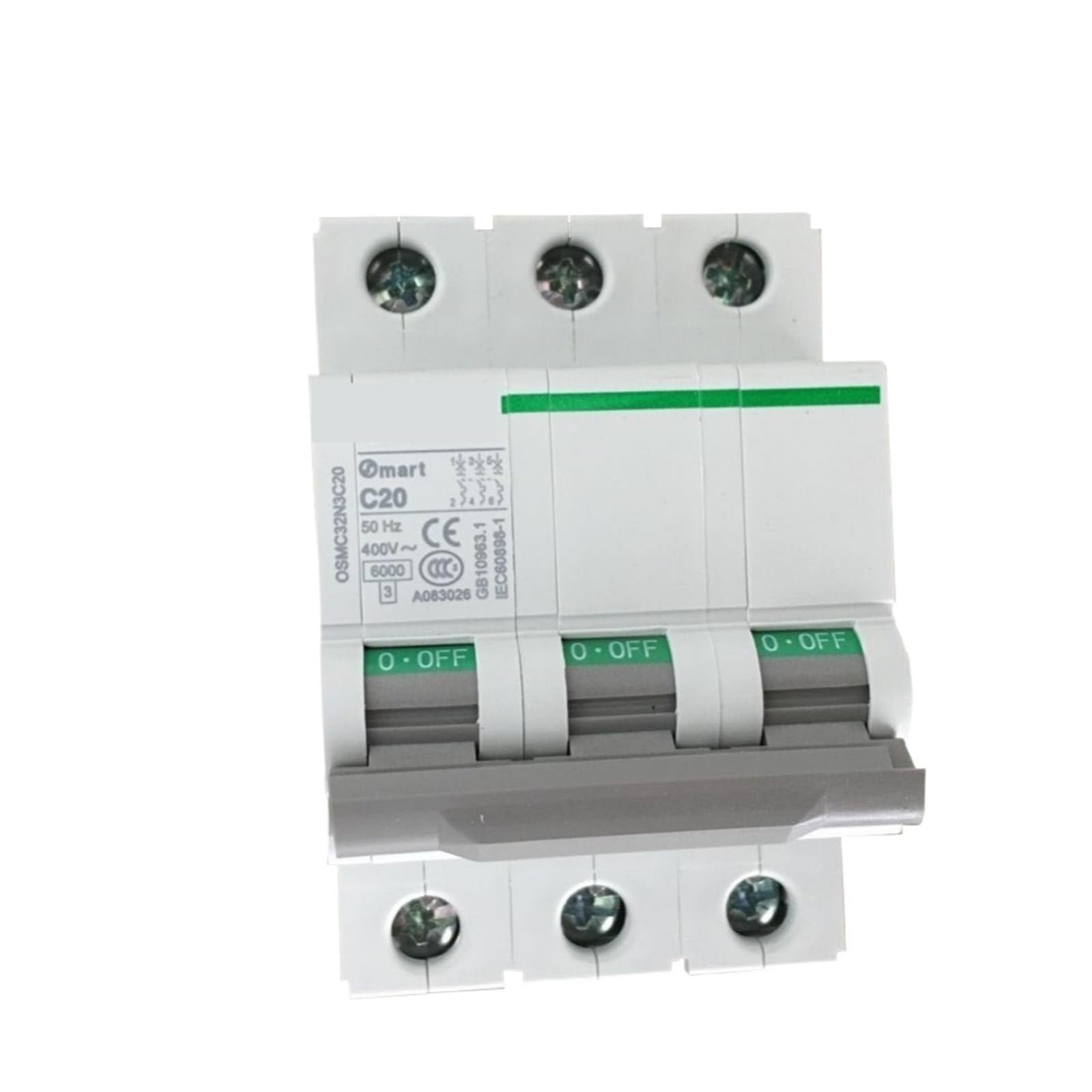 Disyuntor magnetotérmico Miniatura Interruptor eléctrico de Aire C 3P 1A 2A 3A 4A 6A 10A 16A 20A 25A 32A 40A 50A 63A 400VAC 6KA(20A)