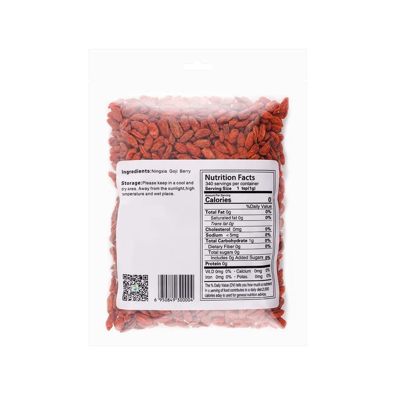 USDA Organic Ningxia Goji Matrimony vine Berries Dried Goji (gouji) Wolfberry 8 oz