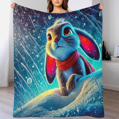 Couverture lit lapin imprimée 3D en microfibre douillette premium - 6