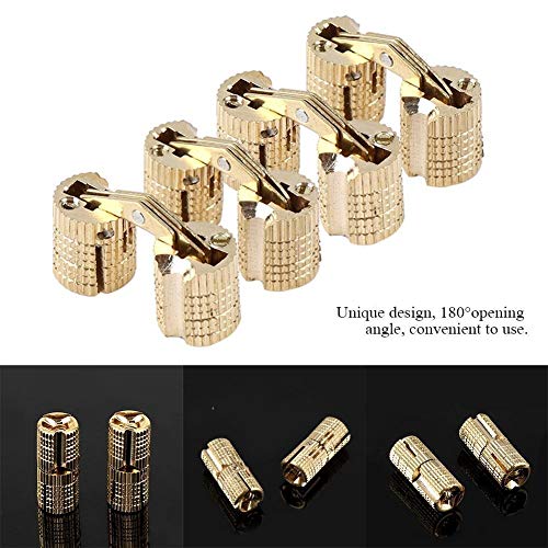 Broco 4Pcs/Pack Copper Brass Cabinet Gift Box Concealed Barrel Hinge 8mm 180° Opening Angle - Image 4