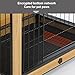 PJDDP Wooden Dog Crate Furniture, Dog Crate End Table W/Doors, Furniture Style Dog Crate, for Small Dogs, Indoor Use W/Tray,Brown,S