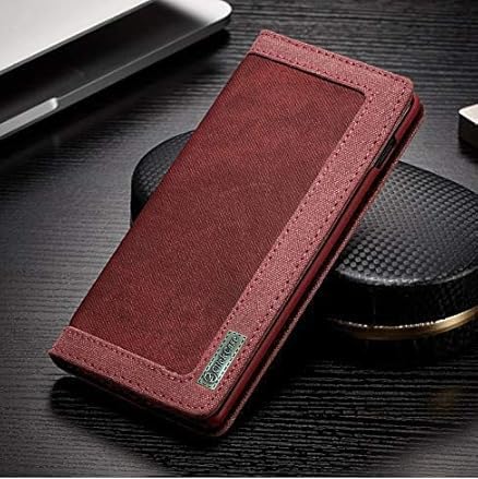 Image of ClickCase Iconic Series for Realme Narzo 20 pro Soft Canvas Denim Cloth Leather Wallet Flip Case Kick Stand with Magnetic Closure Flip Cover for Realme Narzo 20 pro (Mauve Red)
