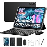 2026 Tablet Android 16,Tablet 12 Pollici con Tastiera,4G LTE+5G WiFi,24GB RAM+128GB ROM,Octa-Core Tablets con Penna/Mouse per lavoro e studio,9000mAh,WideVine L1/Gemini AI/GPS/Face ID,Garanzia 4 Anni