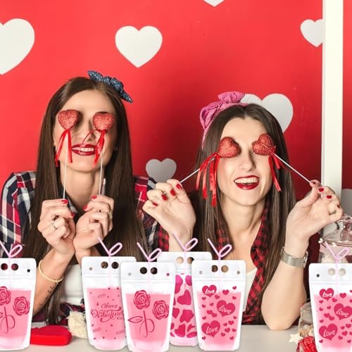20 Pitillos y Bolsas para Bebidas Día de San Valentín miniatura 5