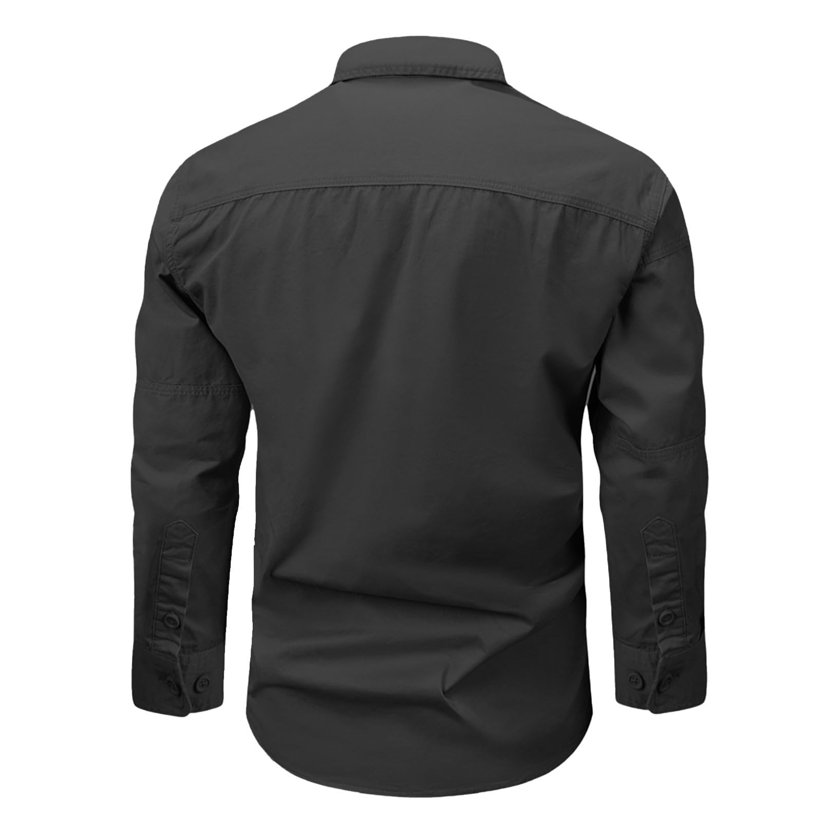 Herren Cargo Hemd Langarm Vintage Sweatshirt Einfarbig Freizeithemd Button Down Hemdjacke Herren Trachtenhemd Klassisch lässige Longsleeve mit Brusttasche
