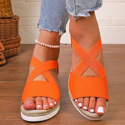Espadrilles Wedge Sandals For Women Summer Comfortable Platform Walking Closed Toe Flats Sandals Dressy For Women 2025 Beach Casual Shoes3