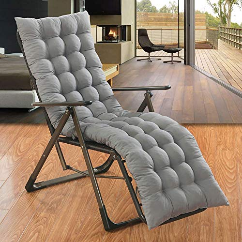 Agmcee Seat Cushion Back Cushion Terrace high-Back Cushion Garden Chair Cover seat Cushion Soft Deck Chair seat cushion-150x48cm Gray