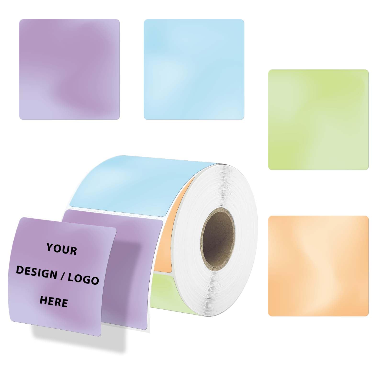 DNYMJBO 2 2 Inch Square Thermal Labels, Thermal Stickers with Perforation Line, Self-Adhesive Waterproof Personalized Stickers for Small Business,