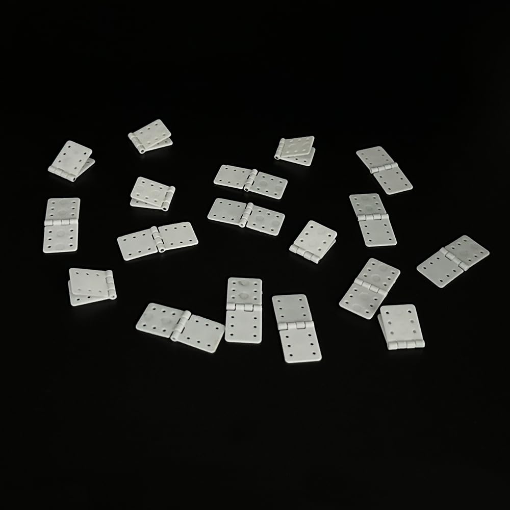 25PCS RC Airplane Pinned Nylon Hinges for RC Plane Replacement Parts Fixed Wing Model Airplane Loose-Leaf (Small 12X24mm)