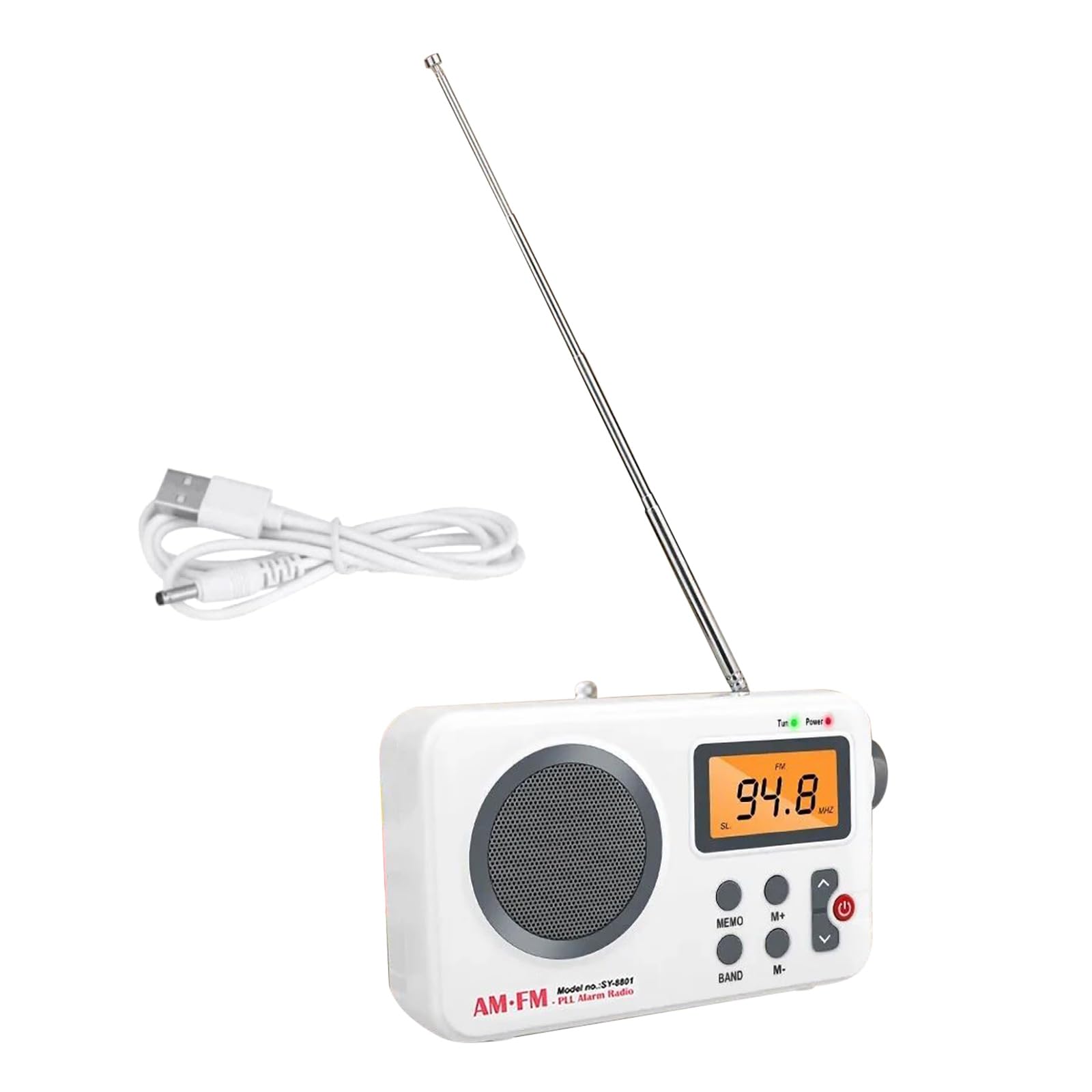 AM/FM Portable Radio with Digital LCD Display, Volume Control, Loud Audio Speaker Player