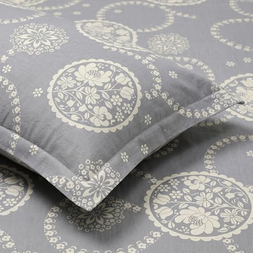 Image of Mafatlal 186 TC Grace Pure Cotton Double Size Bedsheet | 90 x 100 Inch | Soft Breathable Cotton Bed Sheet Set with 2 Pillow Covers | Slate Blue