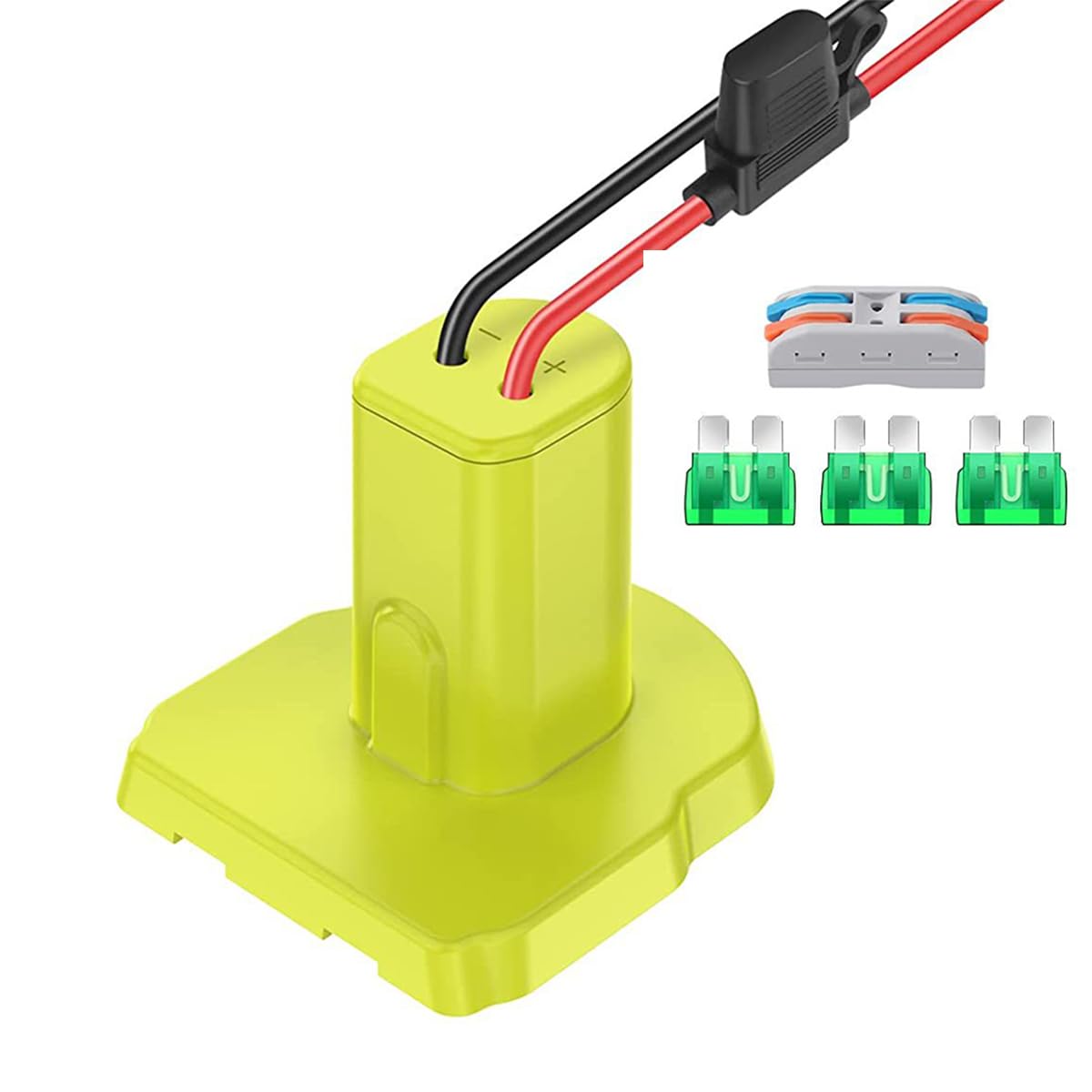 POFET Power Wheel Adaptor with Fuse Power Connector for Ryobi 18V Battery Rc Car Robotics Rc Truck DIY Work for 18V P100 P102 etc Li-ion and Ni-CD Battery