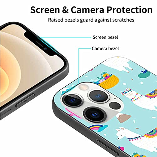 Ibiliu Llama Cover Case Compatible With Iphone Rainbow Llama Fun Animal Phone Case Compatible With Iphone 13 Pro Max 6.7 Inch Protective Case #TOP4
