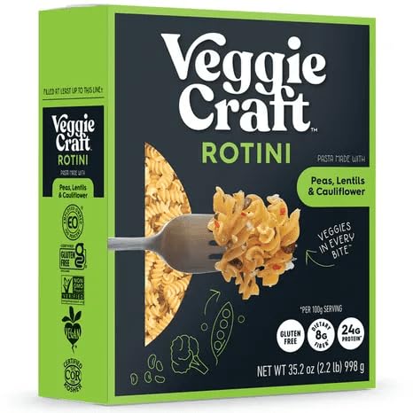 Veggiecraft Farms Rotini Pasta - High Protein, Vegan, Gluten Free