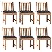 Tidyard Chaises de Jardin Chaises de Patio 6 pcs avec Coussins Bois de Teck Massif