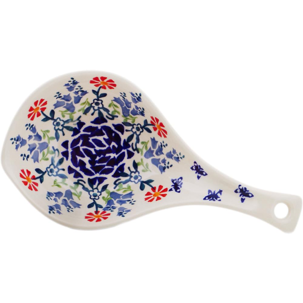 Authentic Polish Pottery Condiment Dish in Last Summer Flowers Design Handmade in Boles?awiec Poland + Certificate of Authenticity