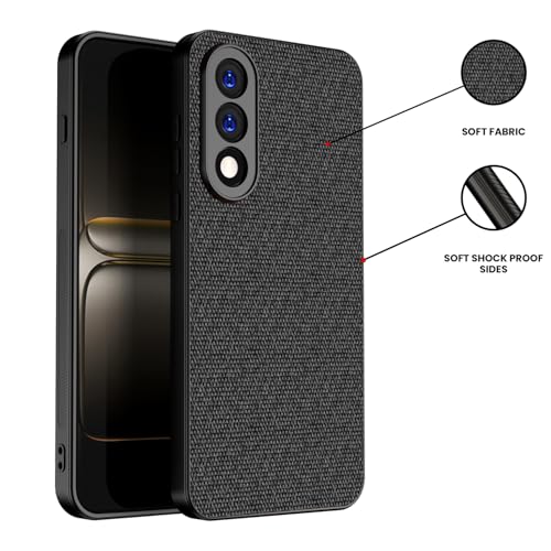 Image of Kapa Soft Full Fabric Protective Back Case Cover for OnePlus Nord 5 | Shockproof Slim Hard Anti Slip Back Case (Black)