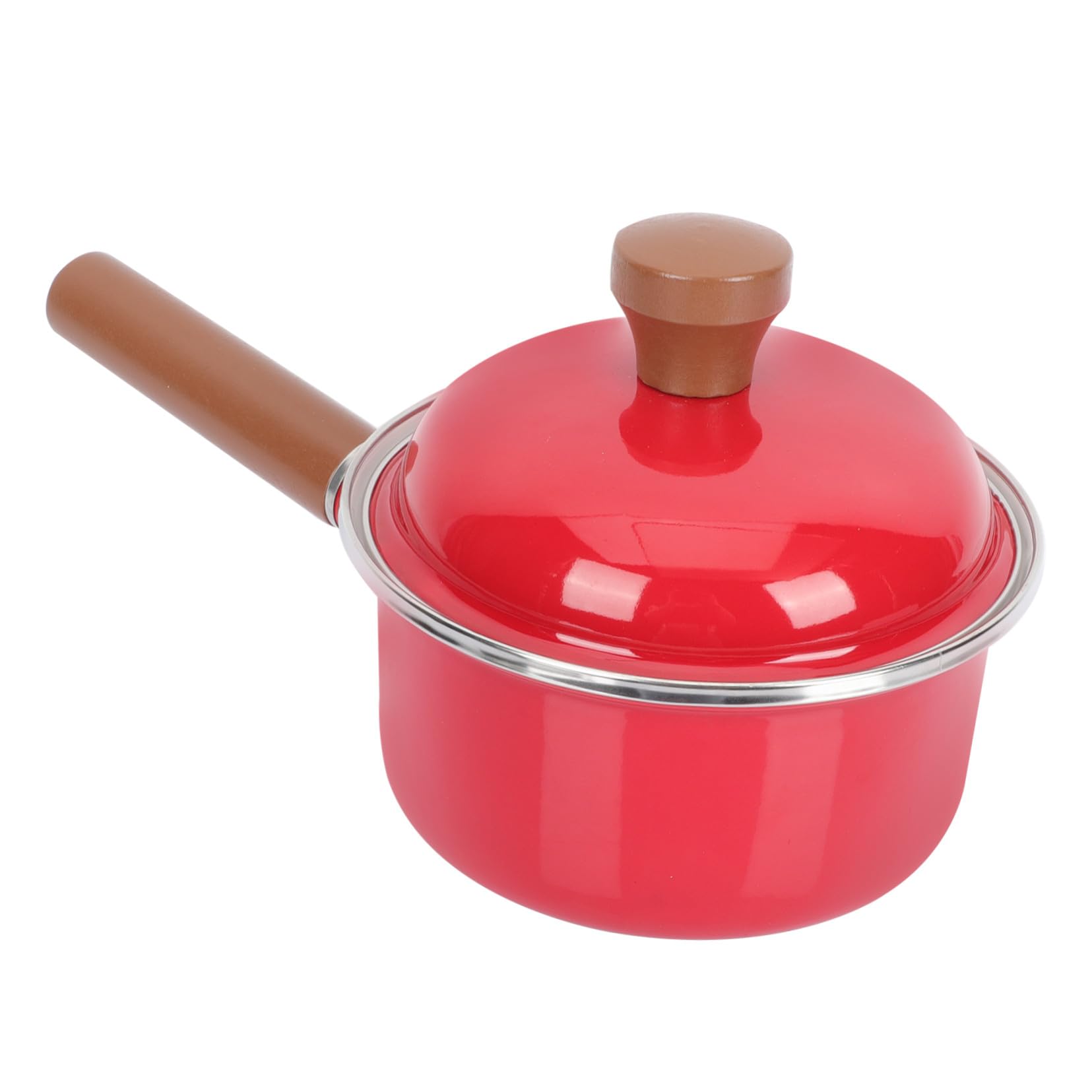 Olla para Leche Esmaltada Mango Antitérmico Cacerola para Leche Segura y Fácil de Limpiar Utensilio Cocina para Inducción y Gas para Cocinar Alimentos Infantiles