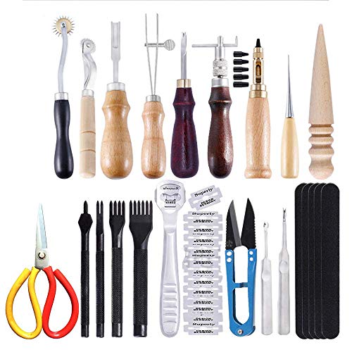 Holzsammlung 18 Pezzi Kit di Artigianato in Pelle