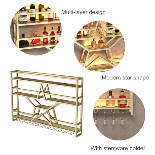 Soporte para botellas de vino de pared, metal, 120x15x80cm miniatura 6