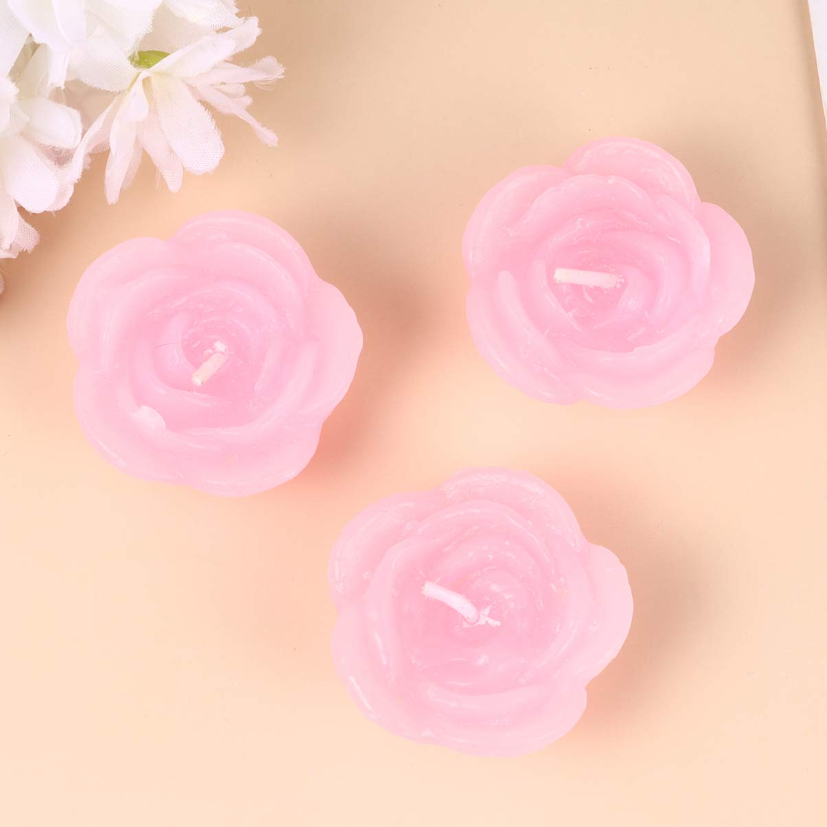 2 Juegos De Velas Flotantes Decorativas Con Forma De Rosa Para Decoración De Bodas (6 Unidades)