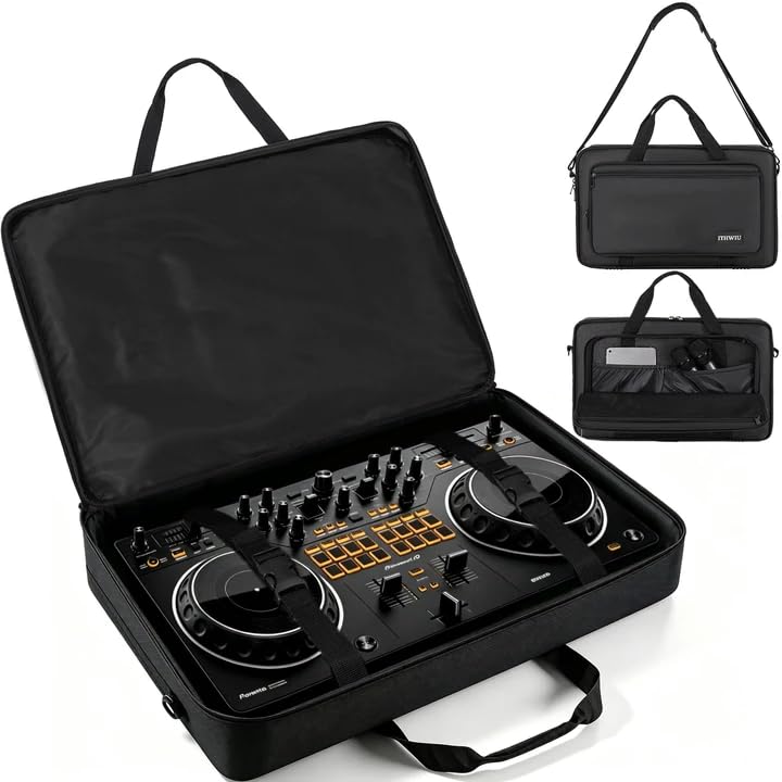 Padded DJ Controller Case for Hercules DJ Inpulse 500, DDJ REV1, NI Traktor Kontrol S4 MK3, DDJ SR DDJ SR2, Numark PLATINUM FX, DDJ RR, Akai MPK225, 23.5 x 14 x 3 Inch, Black Global Recycled Standard Global Recycled Standard Global Recycled Standard
