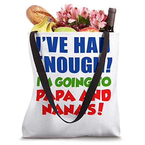 Bolso tote divertido con frase '¡Ya tuve suficiente! ¡Me voy a casa de papá y mamá!' miniatura 4
