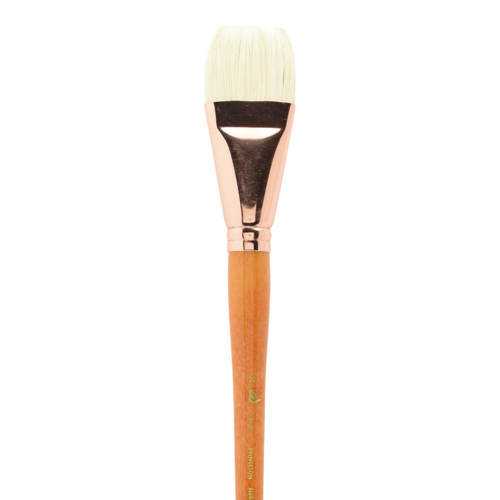 Princeton Refine Artist Brush, Brushes for Oil and Acrylic Paint, Series 5400 Natural Chunking Bristle, Bright, Size 20
