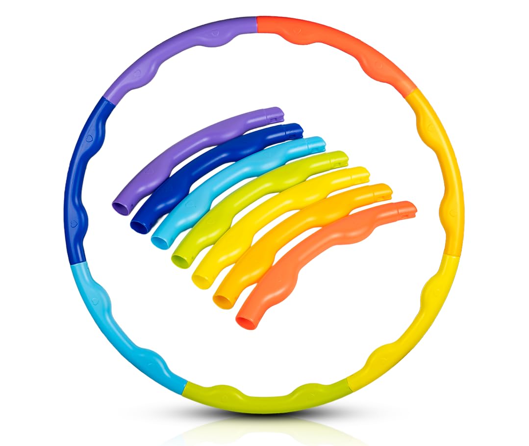 Ratna's Rainbow Hula Hoop for Kids, Detachable 7-Piece Interlockable Hoops, 72 cm Diameter, Multicolor & Lightweight, Perfect for Indoor and Outdoor Play-image-7