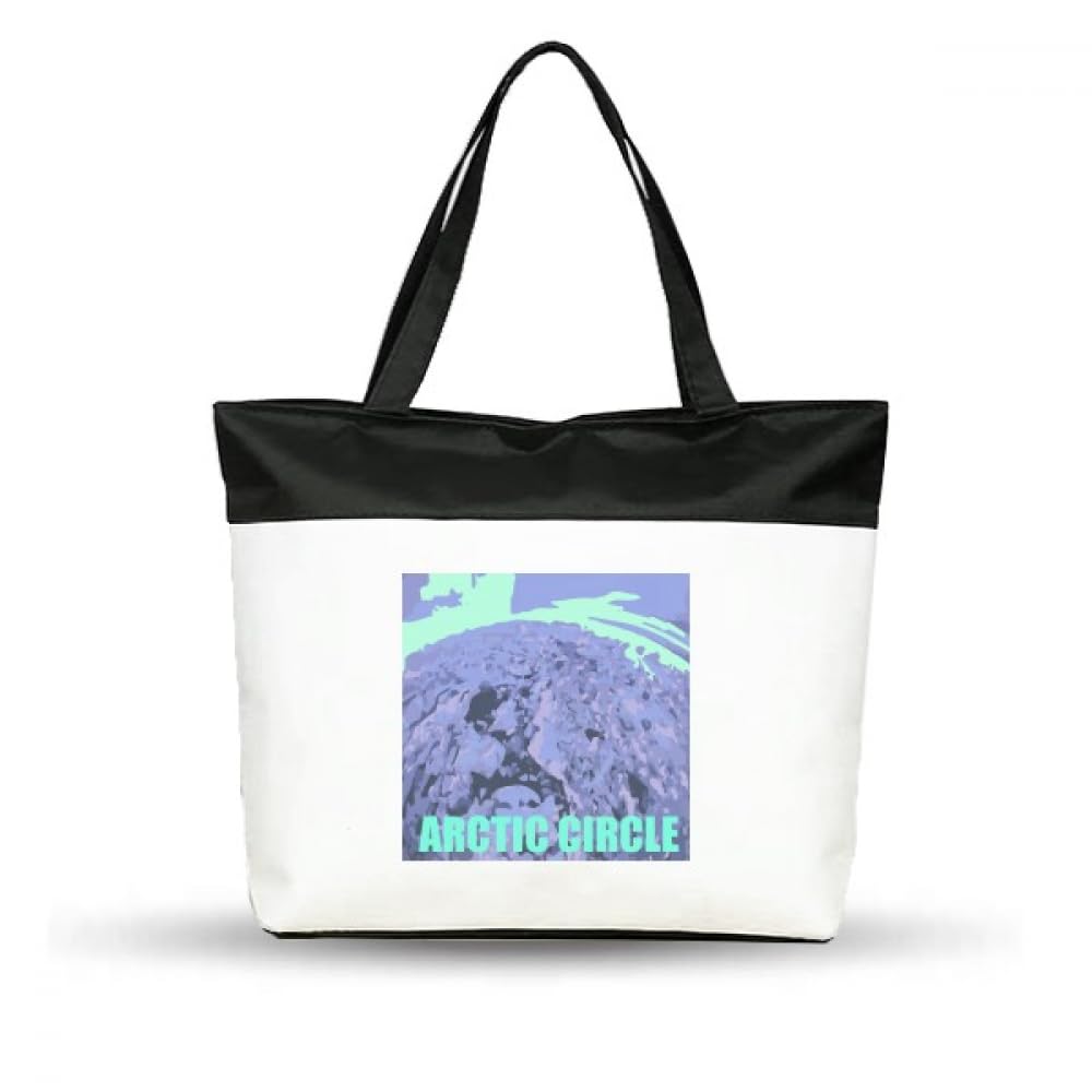 eu atlantic iceland art deco fashion Cotton Canvas Tote Bag Grocery Shopping