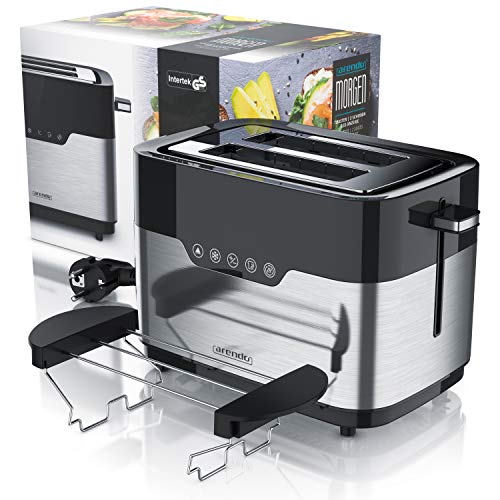 Mini-Toaster Arendo aus Edelstahl für 2 Scheiben mit LED-Anzeige