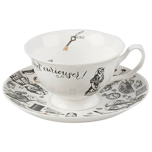 Victoria & Albert Alicia en el País de las Maravillas Taza de Té y Plato, 210ml (7 fl oz), Blanco Victoria & Albert Alicia en el País de las Maravillas Taza de Té y Plato, 210ml (7 fl oz), Blanco
