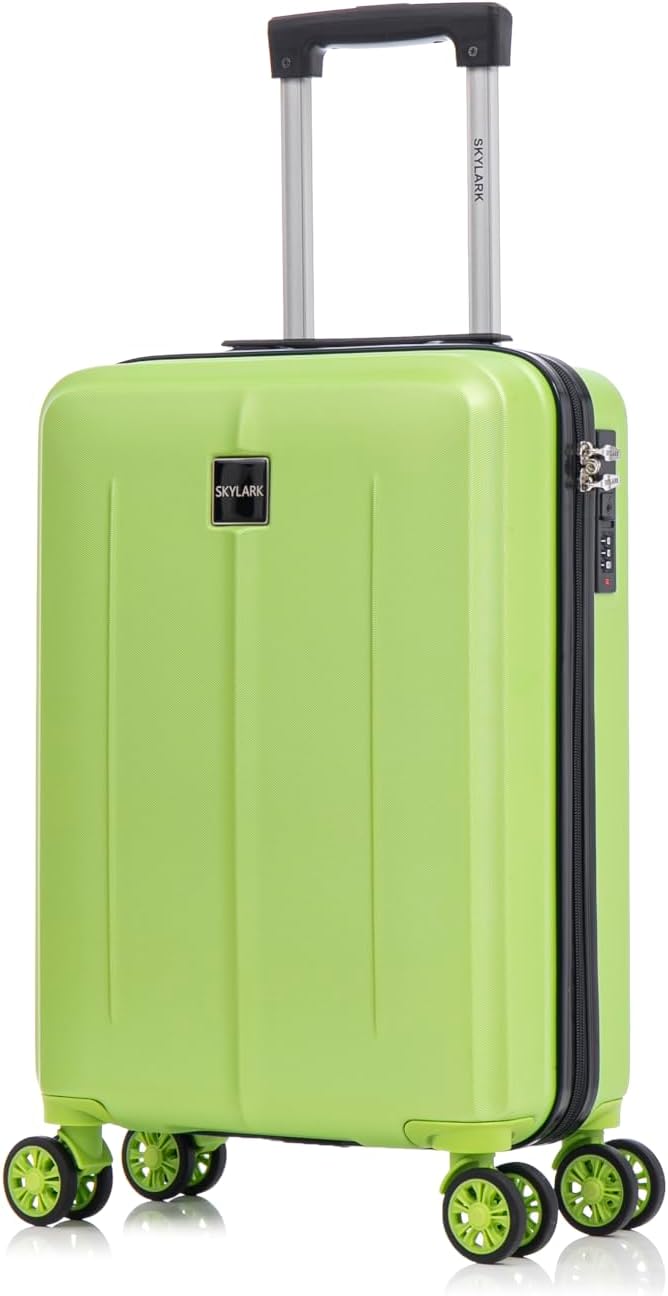 Cabin Suitcase 20" Lightweight 4 Wheel Spinner ABS Hard Shell Luggage for EasyJet Ryanair 55x35x20 35 Litre