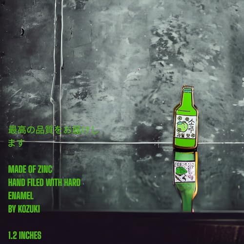 Image of Soju pin enamel Korean soju pin Hard Enamel Korean lapel pin Soju accessories Korean drink pin Kpop enamel pin Soju merchandise Soju bottle pin