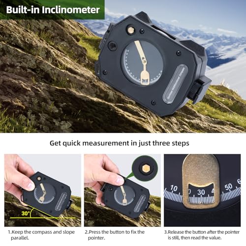 Image of Sportneer Compass,High Accuracy Lightweight Military Lensatic Sighting Compass with Inclinometer and Carrying Bag, Waterproof and Shakeproof for Camping, Hiking, Backpacking, Hunting, Boating, Boy Scout