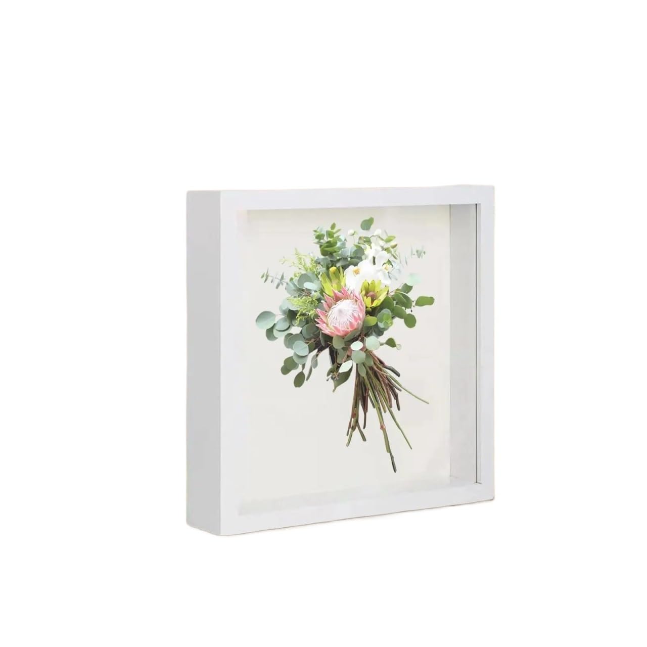 Shadowbox Frame, Square Wooden Shadow Box Frame Multicolor For Dried Flowers Tickets Keepsakes Awards Art(Color 1)