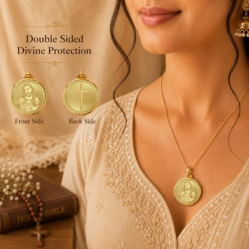Image of DIVINITI 24K Gold Plated Double-Sided Religious Pendant with Premium Gift Box, Spiritual Locket for Men & Women, Devotional Jewellery for Gifting & Everyday Wear