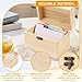 Index Card Box - Wooden Note Card Holder for Organization, Durable Storage with Dividers for Notecards Postcards Recipe Papers Envelopes, Perfect File Organizer for Home Office