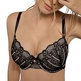 DORINA Curves Plus Size Celine Women's Full Cup Light Padded Underwire T-Shirt Lace Demi Bra D17455A