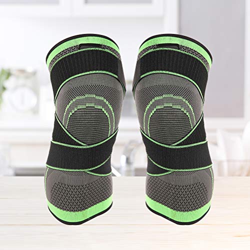 Lioobo 2 peças de compressão joelheira, joelheira com alça ajustável para alívio da dor de artrite,