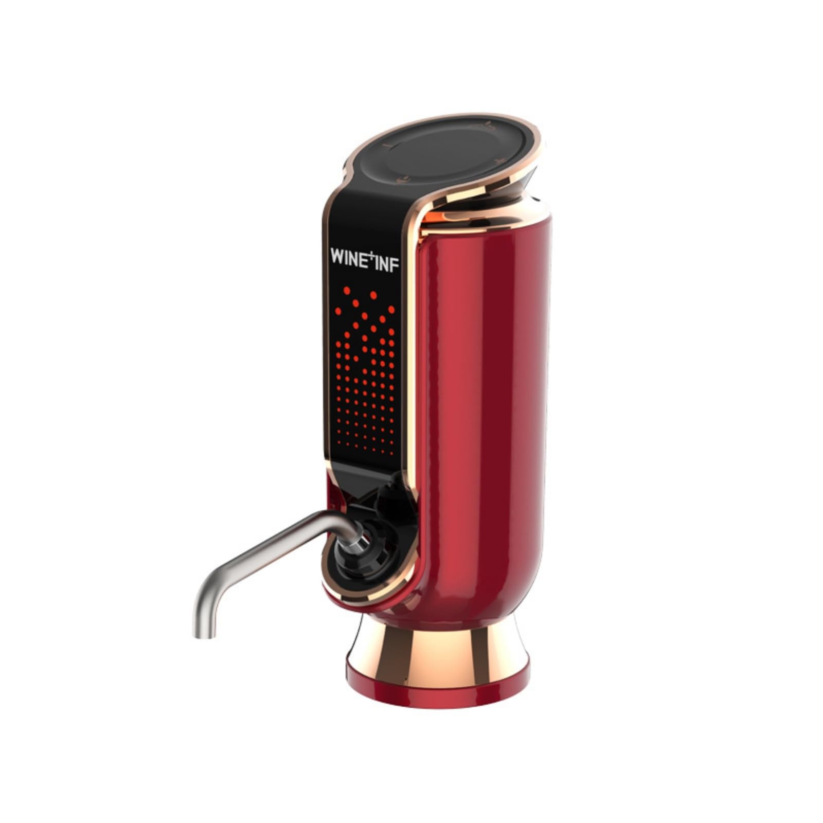 Preservation Stopper Dispensador Automático de Vino Aireador Rápido Tapón de Conservación Bomba de Vacío con Tubo de Acero 304 y Vertido Suave, Rojo