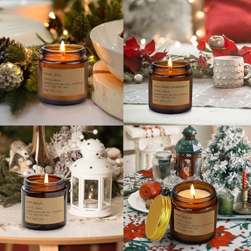 Scented Candles Gift Set 8 Pack 3.5 Oz Soy Wax Jar Candles Aromatherapy for Her with Rose, Teakwood, Amber, Mint Grapfruit Home Fragrance Relaxing Candles Gift for Lover Women Mum Wife Mother's Day - Image 3