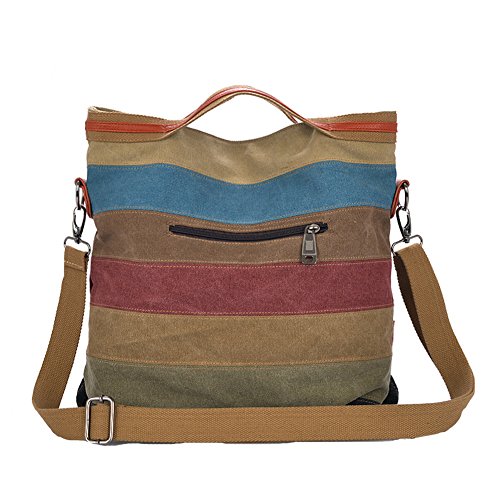 Multicolor Bolso para Mujer de Lona, Fashion Bolsos de Bandolera Cruzado, Casual Shoppers y Bolsos de Hombro con Las Asas