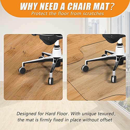 Nctoberows Clear Chair Mat For Hard Floor, 36" X 48" Pvc Desk Chair Mat - Heavy Duty Floor Protector For Office & Home, With Extended Lip #TOP4