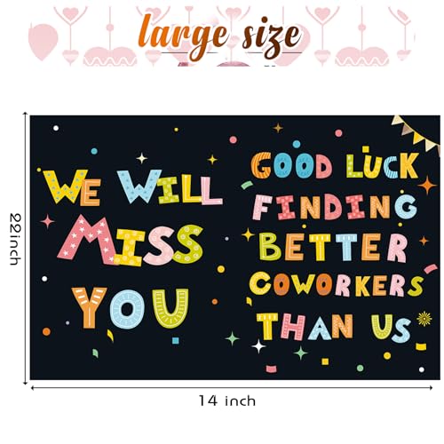 Image of We Will Miss You Card with Envelope, Jumbo Going Away Card,Large Farewell Cards for Coworkers, Big Farewell Card, Giant Miss You Card, Going Away Party Decorations, Goodbye Party Decorations (14x22iinch)