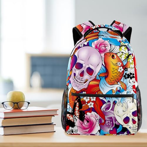 Sac de voyage décontracté imprimé crâne multicolore pour weekends - 5