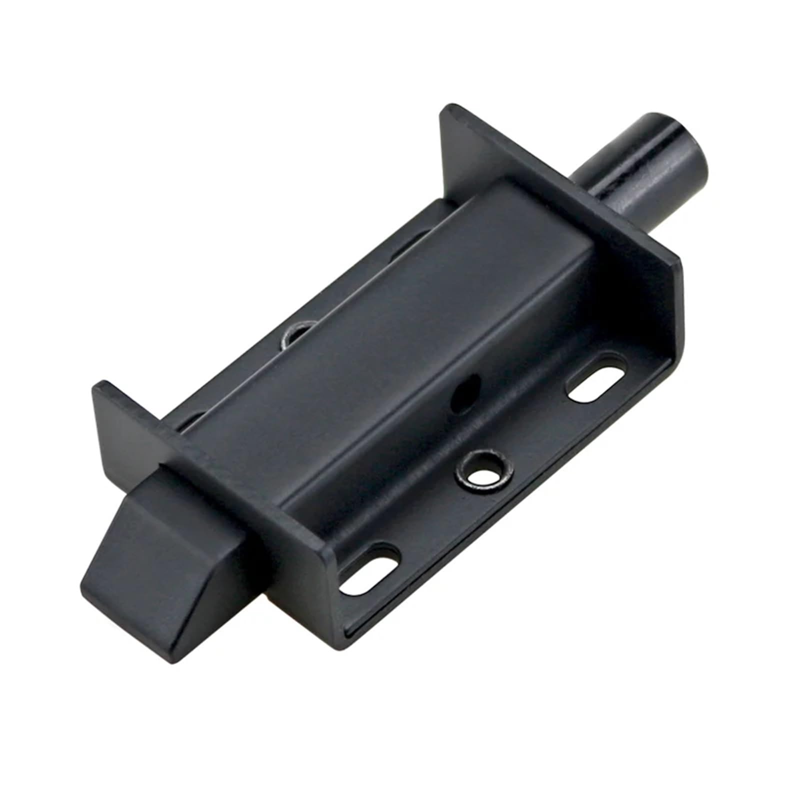 LYEUXHJPX 4-Inch Spring Press Push Pull Telescopic Latch Door Hinge Impact Type Lock 1Pcs(Black front)