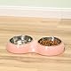 Camiter Hundenapf, Edelstahl, Futter- und Wassernapf für Hunde und Katzen, multifunktionaler Futternapf, Hundenäpfe und Wassernäpfe (Rosa), 2 Stück