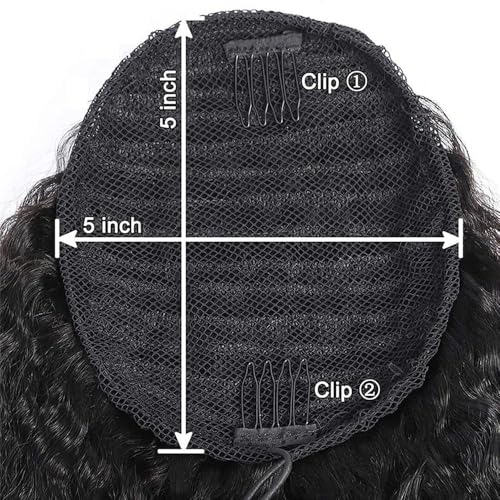 Extensiones de cabello virgen de 20 pulgadas tipo cola de caballo con clip 3